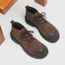 Men’s Leather Look Lug Sole Ankle Boots