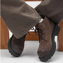 Men’s Leather Look Lug Sole Ankle Boots