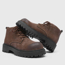 Men’s Leather Look Lug Sole Ankle Boots