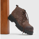 Men’s Leather Look Lug Sole Ankle Boots