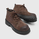 Men’s Leather Look Lug Sole Ankle Boots