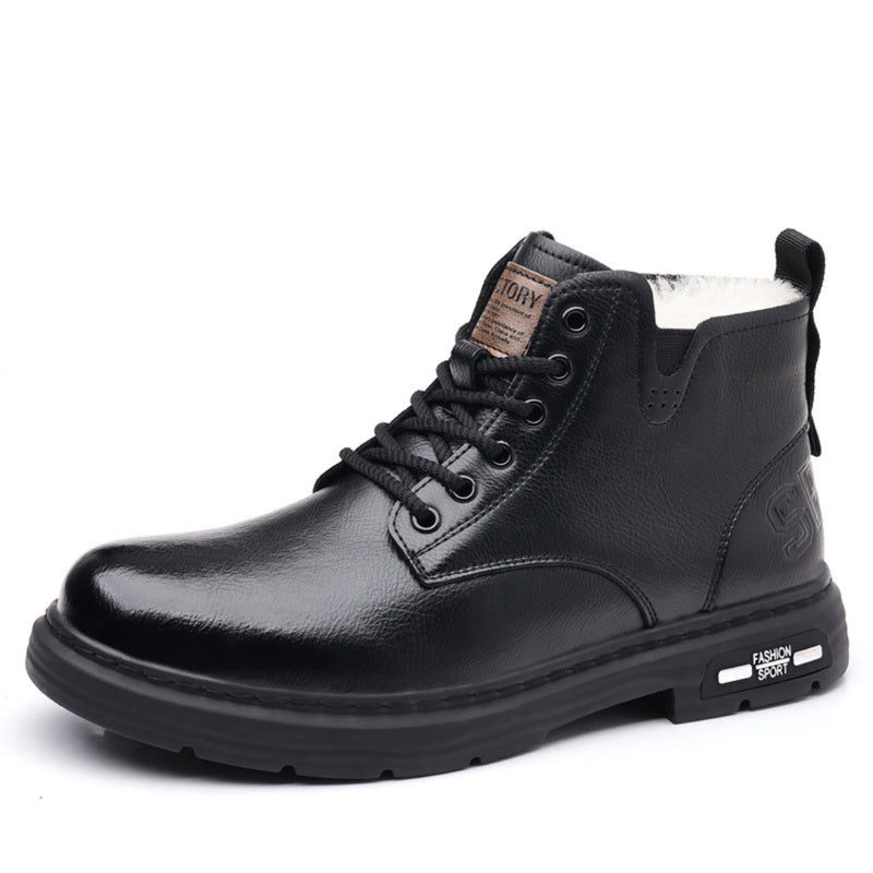 Men’s Warm Lined Leather Ankle Boots